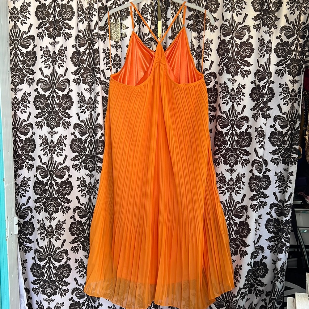 Orange midi dress